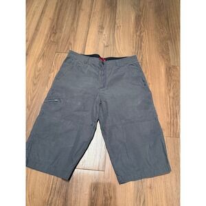 Alfani Mens Cargo Shorts Gray Cotton Ripstop Utility Multi Pocket Waist 33